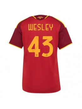 Ženski Nogometna dresi replika AS Roma Wesley Franca #43 Domači 2026-27 Kratek rokav Ženski Nogometna dresi replika AS Roma Wesley Franca #43 Domači 2026-27 Kratek rokav